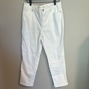 Chico’s So Slimming Girlfriend Slim Leg Crop White Jean